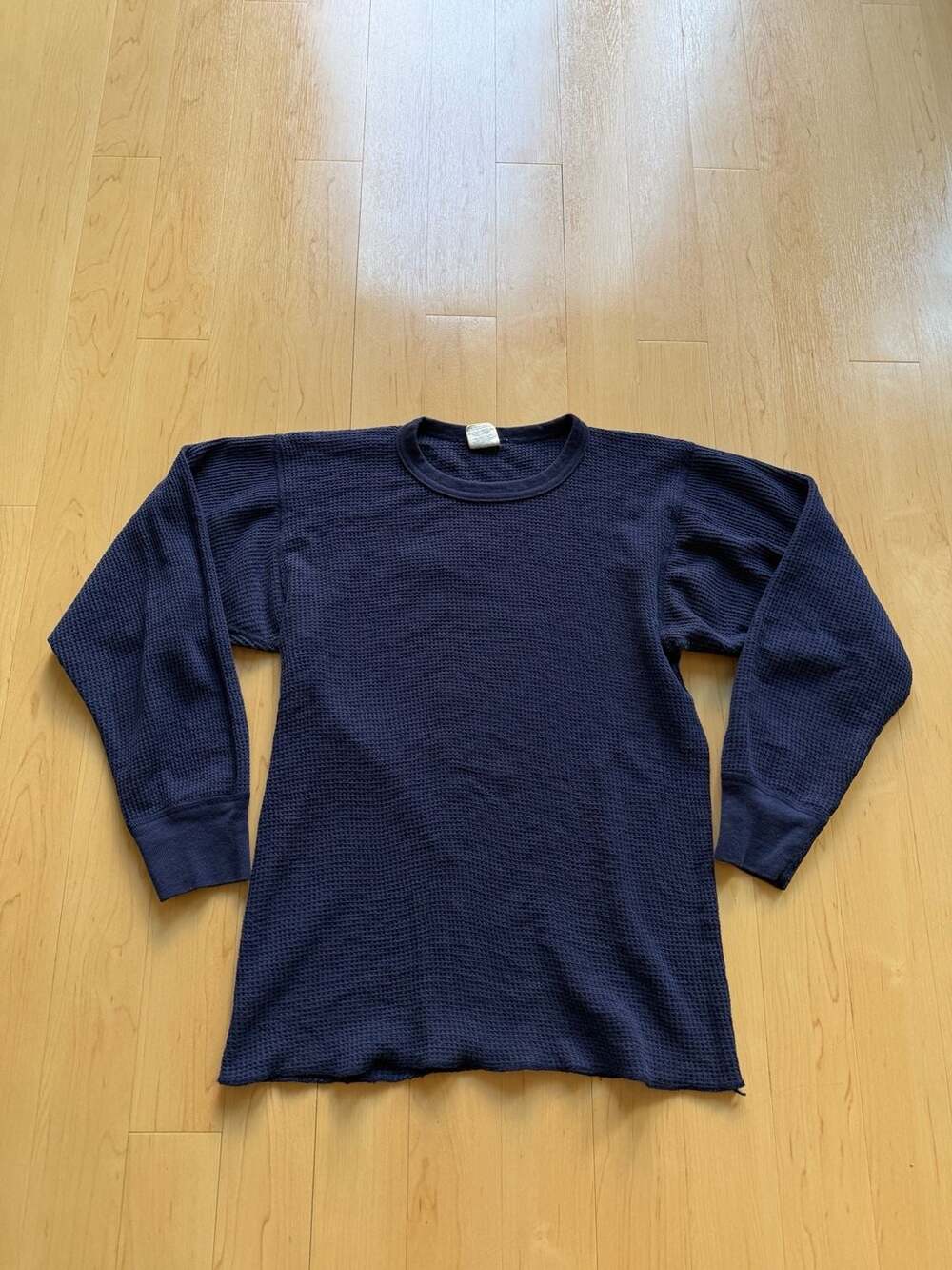 90s J.E. Morgan Long Johns Navy Blue Waffle Knit Thermal Shirt